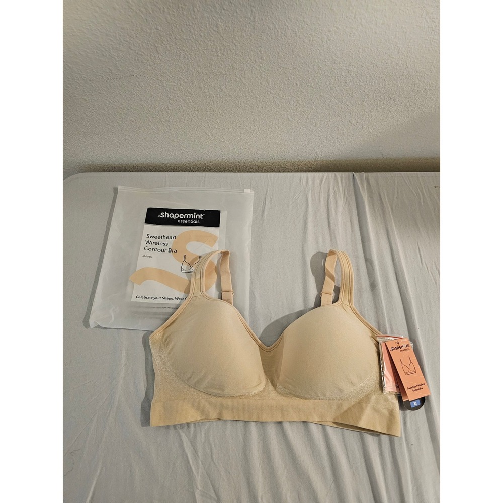 Shapermint Essentials Sweetheart Wireless Contour Bra Chai Beige 10035 Womens XL